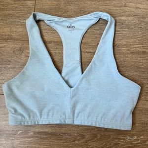Alo yoga light blue sports bra size small